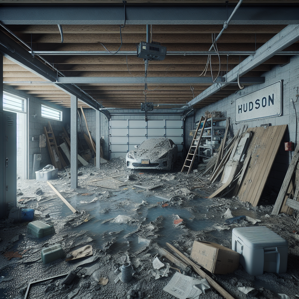 Garage Water Damage Restoration in Hudson